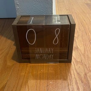 Rae Dunn Desk Wooden Block Calendar  NWT
